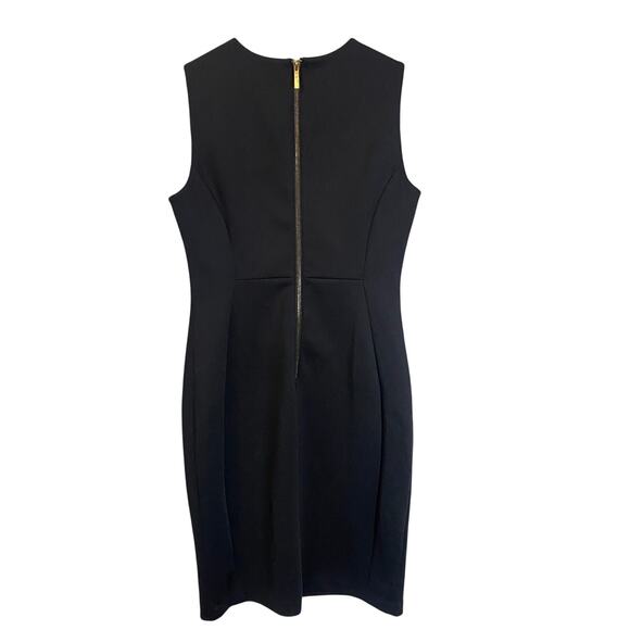 Calvin Klein Sleeveless Seam Front Scuba Crepe Crew Neck Sheath Dress Black Sz 8 - Picture 11 of 12